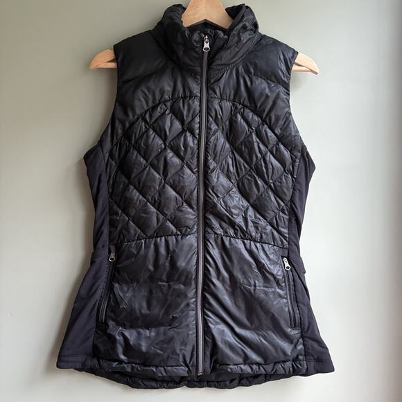 lululemon athletica Jackets & Blazers - Lululemon Size 10 Down For A Run Quilted Puffer Vest Goose Down Black Full Zip